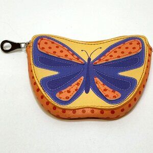 Relic Butterfly Coin Purse w/ Zipper & Key Chain Perfect Keeper 5.5 x 4 Inches